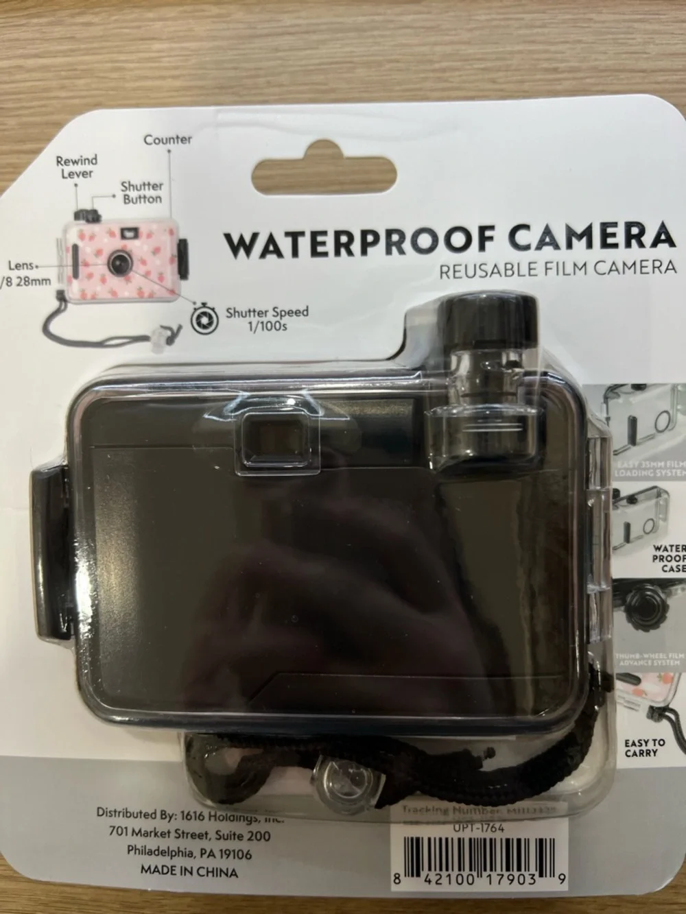 Pink Strawberry Pattern Waterproof Reusable Film Camera